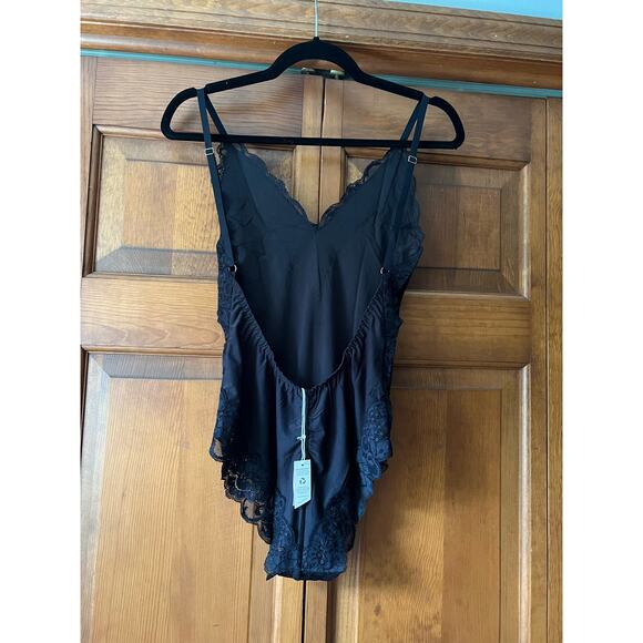 NWT Free People We Are HAH Women's Back Off Bodysuit Open-Back Noir Black SZ XS - Picture 7 of 13
